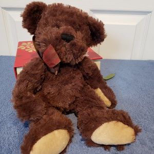 Demdaco Nat & Jules Brown Teddy Bear Plush Toy 12'
